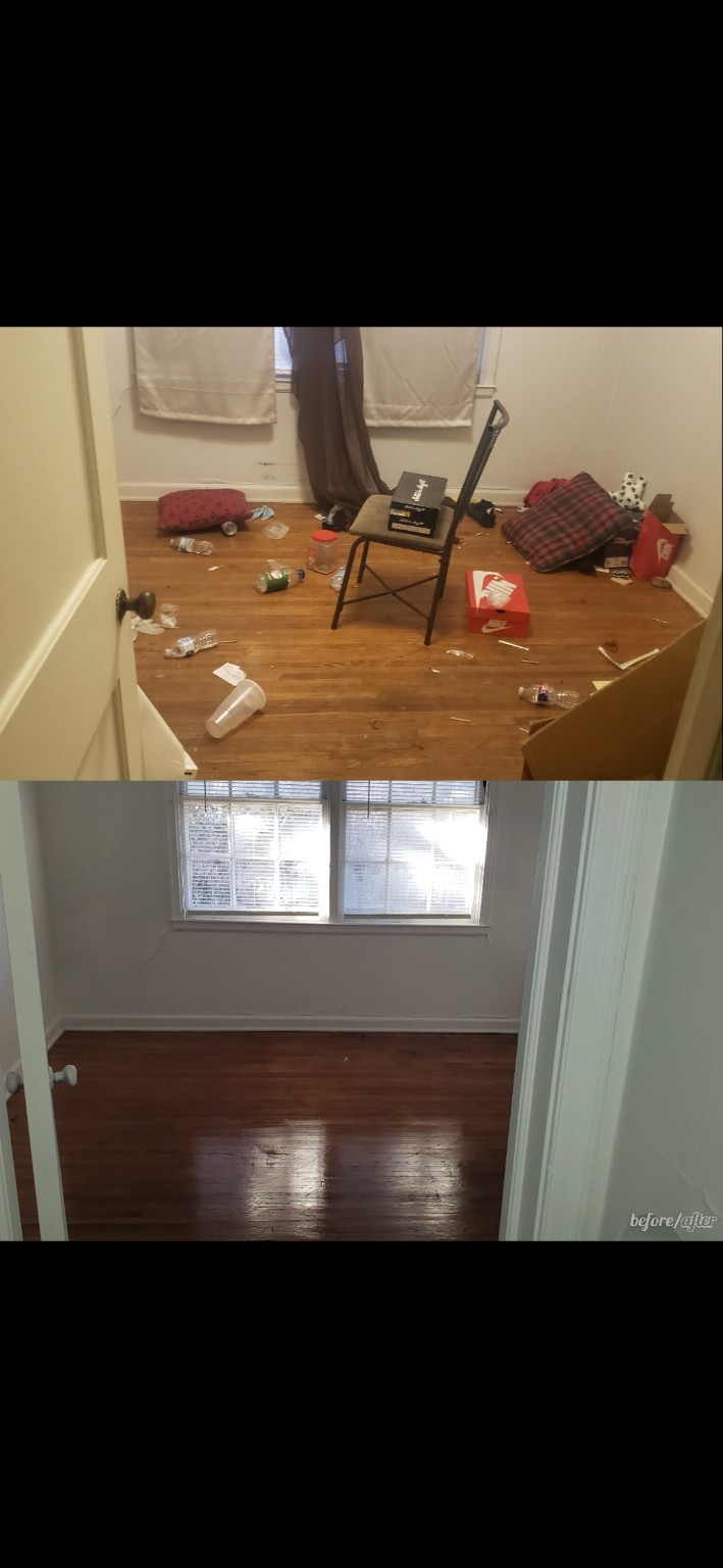 Before and after trash and junk removal in Wichita KS