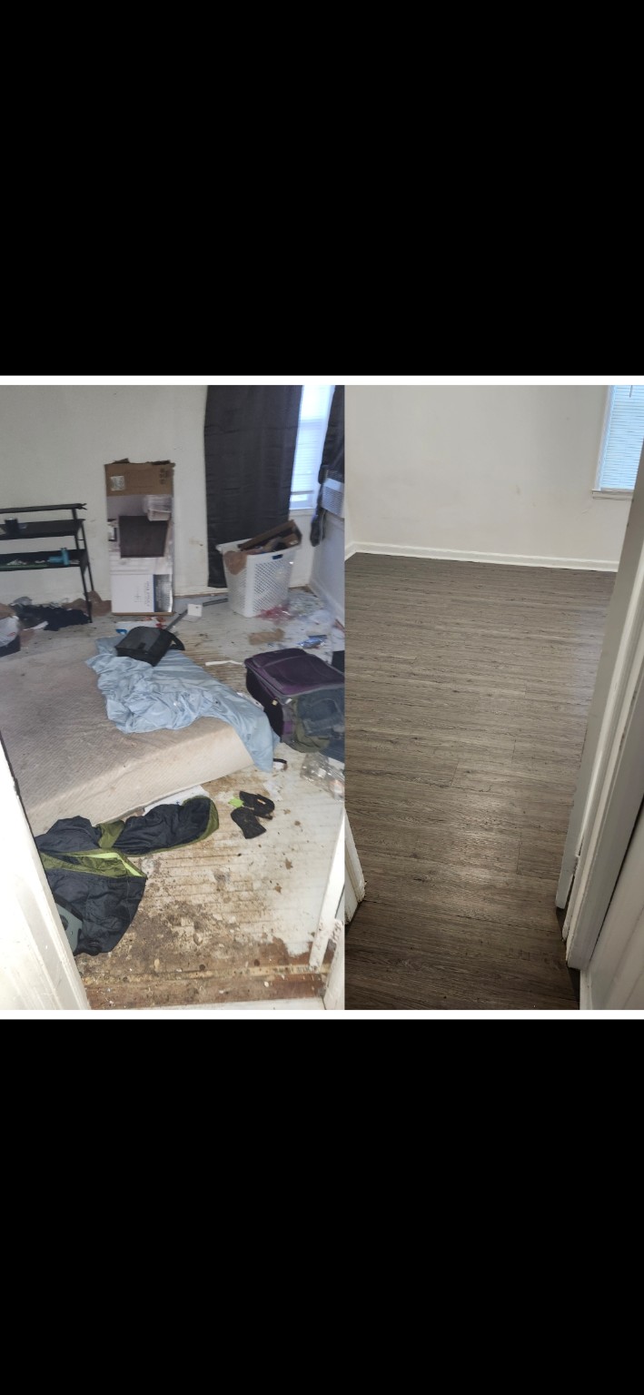 Before and after rental property cleanout in Wichita Kansas